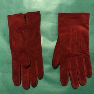 Red suede gloves